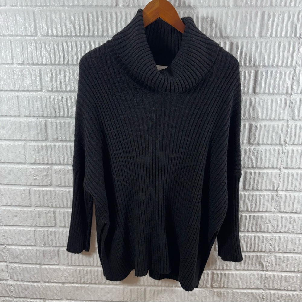 Mersea New Yorker Ribbed Cowl Neck Sweater OS Black